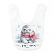 MY FIRST CHRISTMAS BABY SEAL WITH SCARF