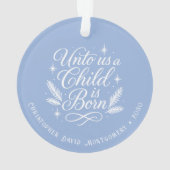 My First Christmas Blue Personalized Photo Ornament (achterkant)