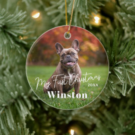 My First Christmas Custom Pet Name Photo Keramisch Ornament