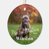 My First Christmas Custom Pet Name Photo Keramisch Ornament (Links)