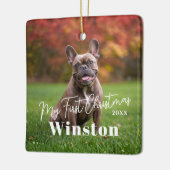 My First Christmas Custom Pet Name Photo Keramisch Ornament (Links)