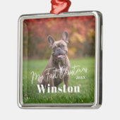 My First Christmas Custom Pet Name Photo Metalen Ornament (Links)