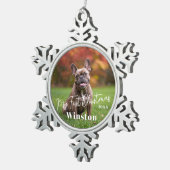 My First Christmas Custom Pet Name Photo Tin Sneeuwvlok Ornament (Rechts)