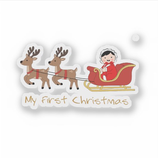 My First Christmas – Cute Baby Sticker (Voorkant)