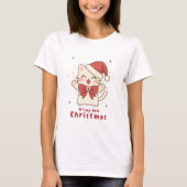 My First Christmas Cute Cat Design T-shirt (Voorkant)