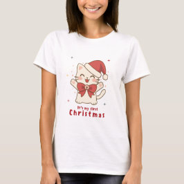 My First Christmas Cute Cat Design T-shirt