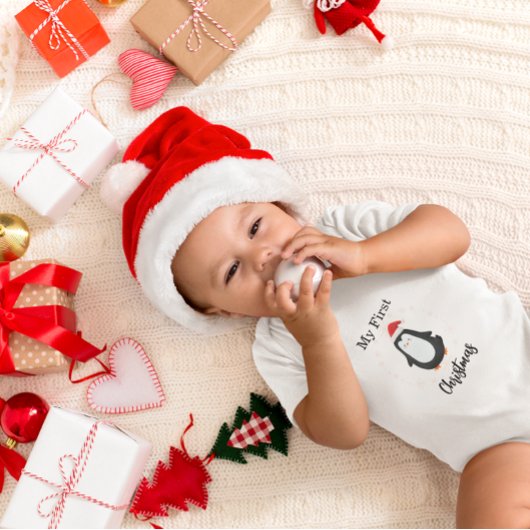 My First Christmas Cute Penguin Romper