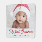 My first Christmas full baby photo name year Keramisch Ornament (Links)