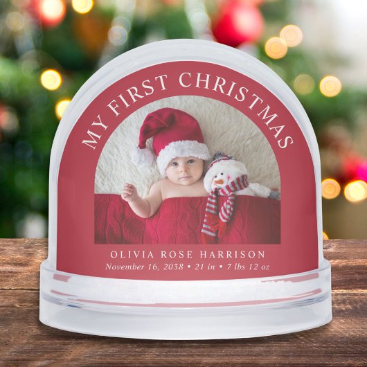 My First Christmas Newborn Baby Photo Sneeuwbol