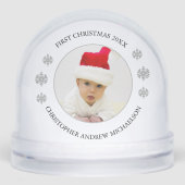 My First Christmas Personalized Baby Photo Sneeuwbol (Voorkant)