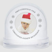 My First Christmas Personalized Baby Photo Sneeuwbol (Achterkant)