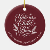 My First Christmas Personalized Photo Keramisch Ornament (Achterkant)