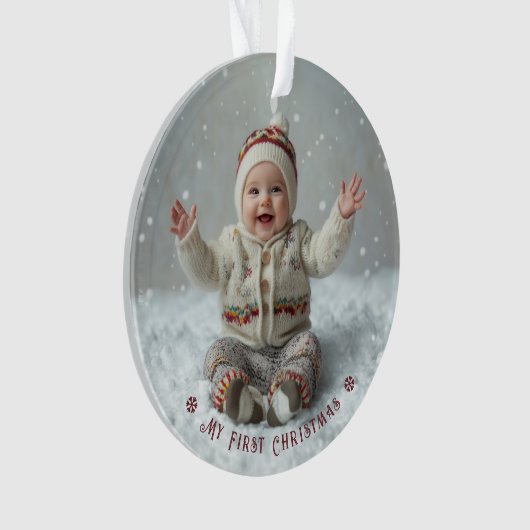 My First Christmas Personalized Photo Ornament (voorkant)