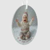 My First Christmas Pink Personalized Photo Ornament (voorkant)