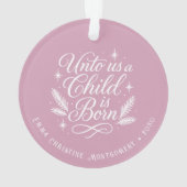 My First Christmas Pink Personalized Photo Ornament (achterkant)