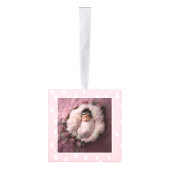 MY FIRST CHRISTMAS PINK PHOTO Cube Ornament (Rechts)