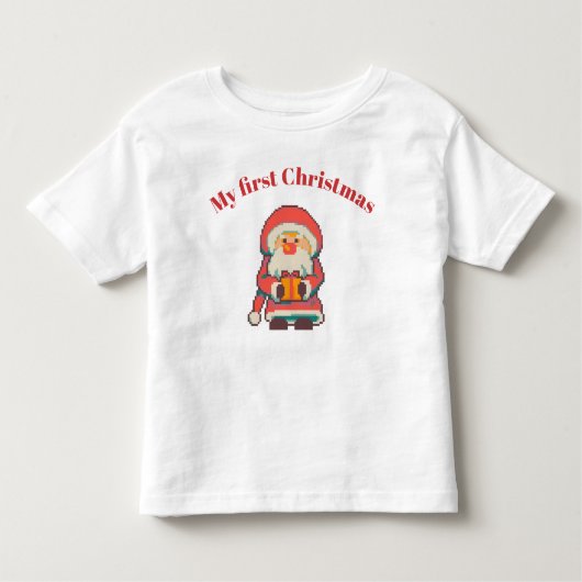 My first Christmas pixel art, pixelart Kinder Shirts (Voorkant)