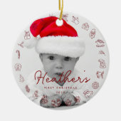 My First Christmas Print Personalized Baby Photo Keramisch Ornament (Voorkant)