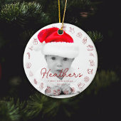 My First Christmas Print Personalized Baby Photo Keramisch Ornament