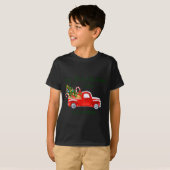 My First Christmas Red Truck Candy Canes Gray Baby T-shirt (Voorkant volledig)