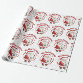 My First Christmas Santa Claus Gift Wrapping Paper Cadeaupapier (Uitgerold)