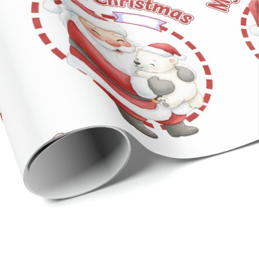 My First Christmas Santa Claus Gift Wrapping Paper Cadeaupapier (Rol Hoek)