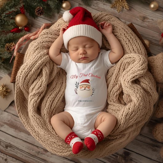 My First Christmas Santa – Personalized  Romper