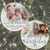 My First Christmas Script New Baby Photo Keramisch Ornament