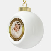 My First Christmas White Personalized Baby Photo  Keramische Bal Ornament (Rechts)