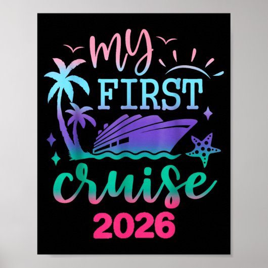 My First Cruise 2026 Family Vacation Trip Ship Mat Poster (Voorkant)