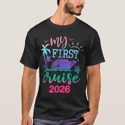 My First Cruise 2026 Family Vacation Trip Ship Mat T-shirt (Voorkant)
