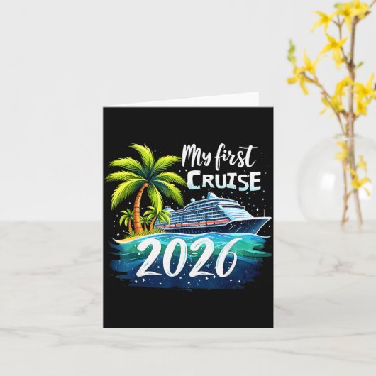 My First Cruise 2026 Funny First Time Cruise Vacat Kaart (Gele Bloem)