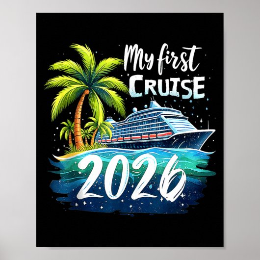 My First Cruise 2026 Funny First Time Cruise Vacat Poster (Voorkant)