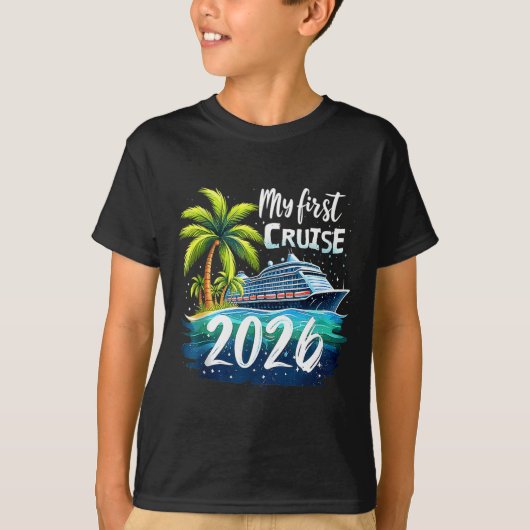 My First Cruise 2026 Funny First Time Cruise Vacat T-shirt (Voorkant)