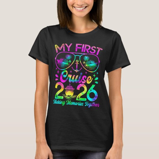 My First Cruise 2026 Funny First Time Cruise Vacat T-shirt (Voorkant)