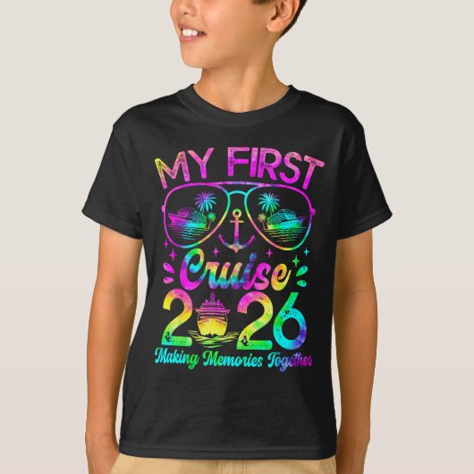 My First Cruise 2026 Funny First Time Cruise Vacat T-shirt (Voorkant)
