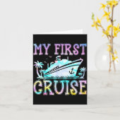 My First Cruise Cruise Ship First Time Cruise Vaca Kaart (Gele Bloem)