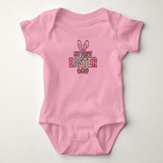 My First Easter Baby Bodysuit Cute Bunny Oufit