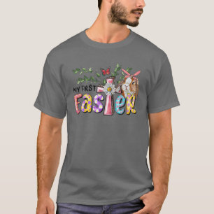 My First Easter Bunny Spring Floral Christian Cros T-shirt