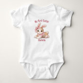 My First Easter Patchwork Bunny Baby T-Shirt (Voorkant)