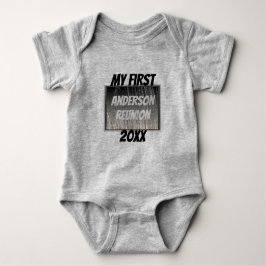 My First Family Reunion Silver Stripes Event Romper