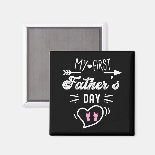 My First Father's Day First Time Daddy New Dad Mat Magneet (Voorkant / Achterkant)