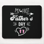 My First Father's Day First Time Daddy New Dad Mat Muismat (Voorkant)
