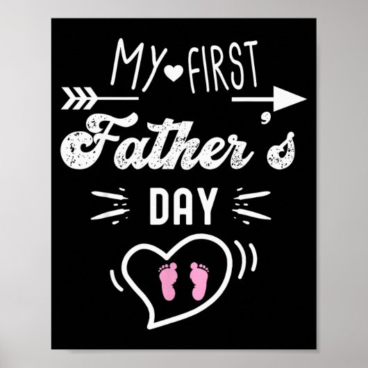 My First Father's Day First Time Daddy New Dad Mat Poster (Voorkant)