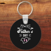 My First Father's Day First Time Daddy New Dad Mat Sleutelhanger (Voorkant)