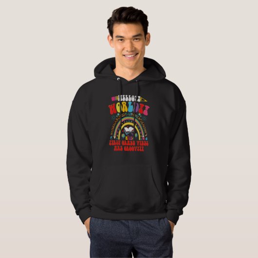 My First Grade Vibes Are Groovy Rainbow Squad Back Hoodie (Voorkant volledig)