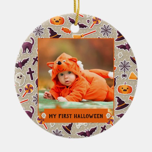 My First Halloween Foto Keramisch Ornament (Voorkant)