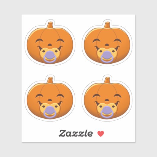My First Halloween Pacifier Pumpkin Set of 4 Sticker (Vel)