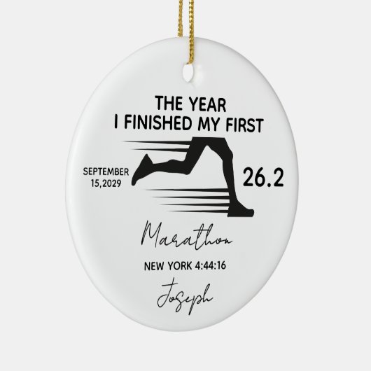 My First Marathon 26.2 Custom Name & Year Keramisch Ornament (Rechts)