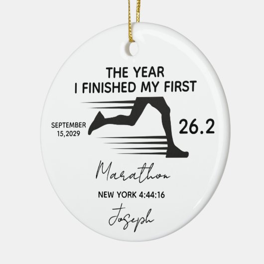 My First Marathon 26.2 Custom Name & Year Keramisch Ornament (Links)